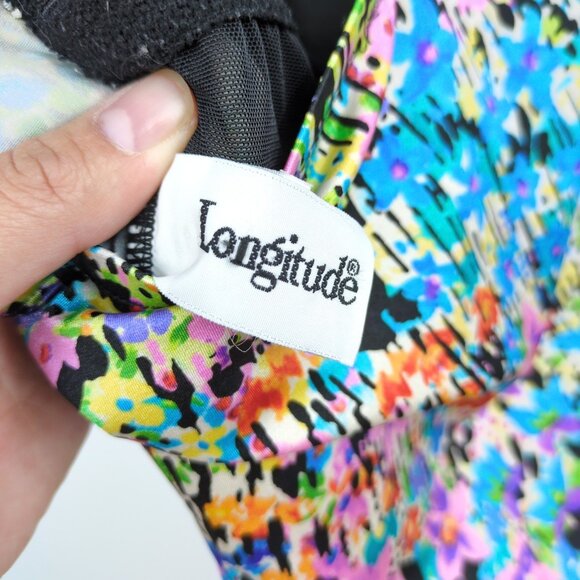 Longitude Women's One Piece Swimsuit 16 Multicolor Ruched Tummy Control Swimwear - Picture 8 of 11